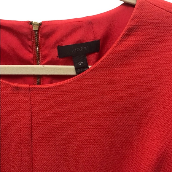 J. Crew Bell-Sleeve Crepe Suiting Coral Red Dress 12T - Picture 5 of 6